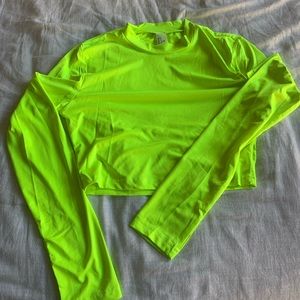 Neon green cropped long sleeve